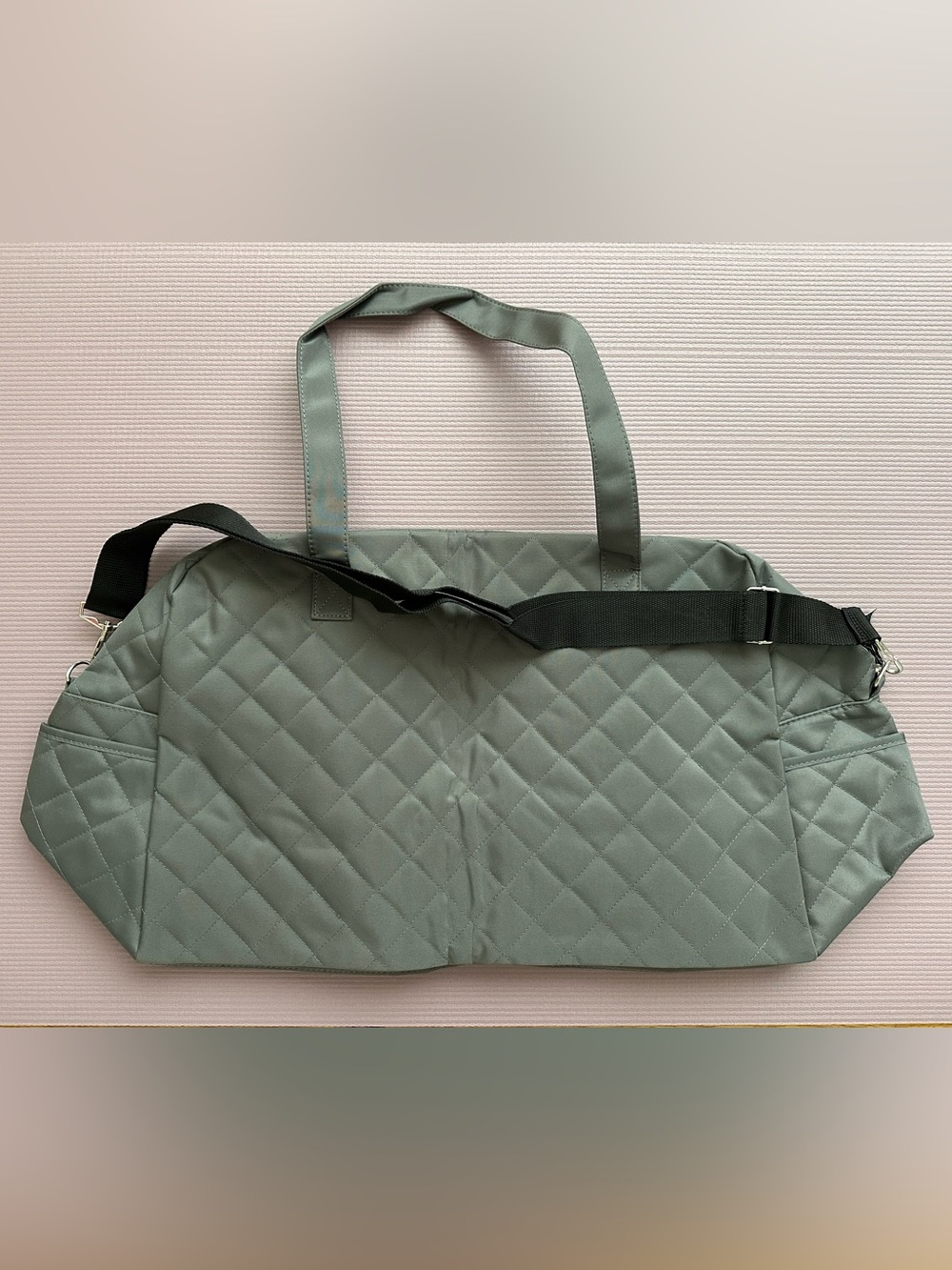 Quilted Tote Bag in Grey